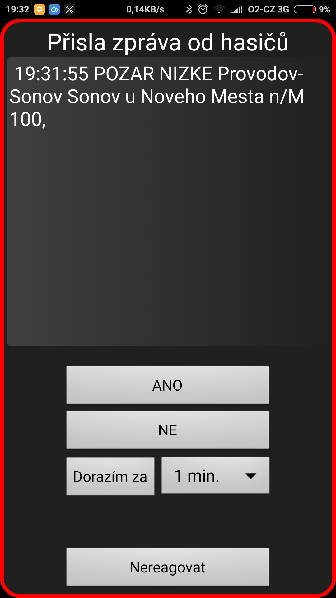 Poplach sms